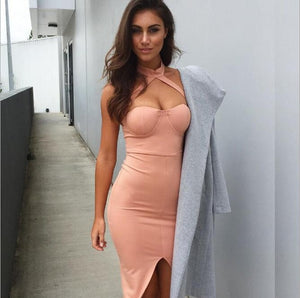 hanging neck dress