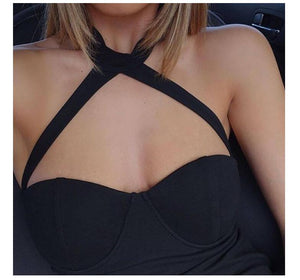 hanging neck dress