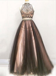two pieces beading formal dress
